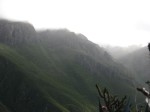 Andes mountains in rain