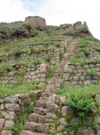 Inca stairs upwards to lookout ruins